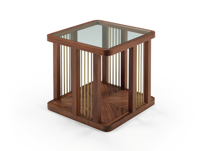 AUDREY - Wood and glass high side table _ Casa Magna