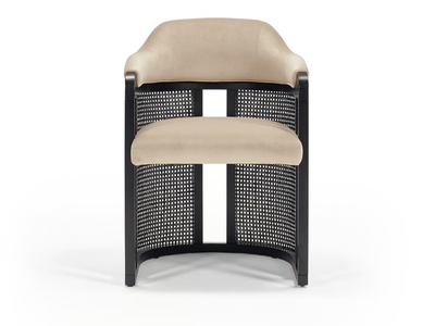 GRACE VINTAGE - Fabric chair with armrests and Vienna straw inserts _ Casa Magna