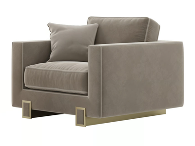 LUSO - Sled base velvet armchair with armrests _ Casa Magna