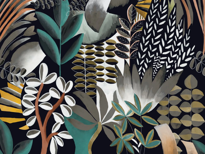 ARTEMIS - Panoramic washable wallpaper with floral pattern _ CASAMANCE