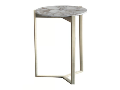 ARNE - Round marble coffee table with metal frame _ Casamilano