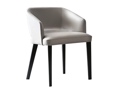 ELSA - Upholstered leather chair with armrests _ Casamilano