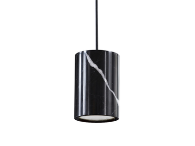 SOLID CYLINDRICAL - LED dimmable Nero Marquina marble pendant lamp _ Case