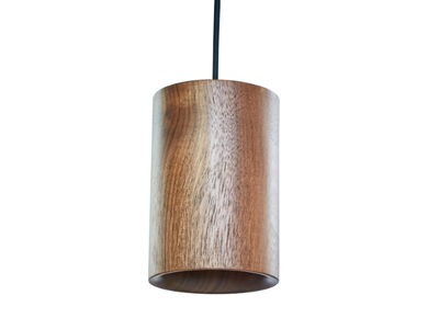 SOLID CYLINDRICAL - LED dimmable walnut pendant lamp _ Case