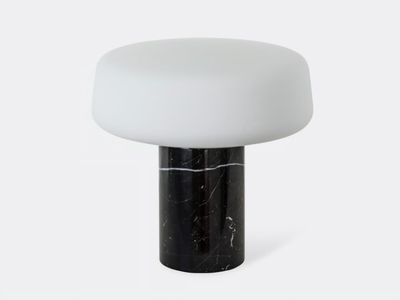SOLID - LED Nero Marquina marble table lamp _ Case