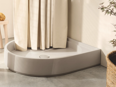 AUGUSTO - Semicircular ceramic shower tray _ Ceramica Cielo