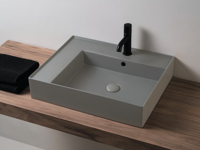 ENJOY - Countertop rectangular single ceramic washbasin _ Ceramica Cielo