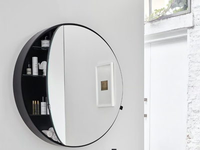 I CATINI ROUND BOX - Round wall-mounted mirror with cabinet _ Ceramica Cielo