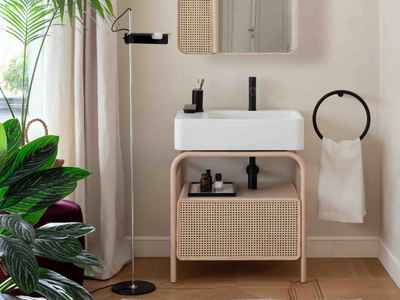 MARCEL - Floor-standing ceramic and ash vanity unit _ Ceramica Cielo