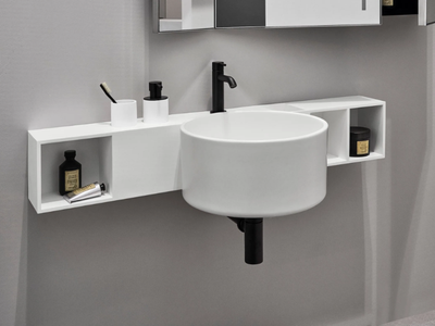 SELLA - Wall-mounted single round ceramic washbasin _ Ceramica Cielo