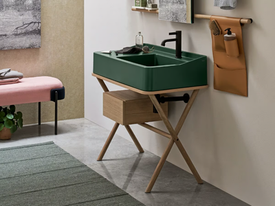 SIWA - Console rectangular ceramic washbasin _ Ceramica Cielo