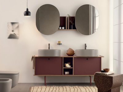 THEO 175 - Sectional double Fenix-NTM® vanity unit with integrated washbasin _ Ceramica Cielo