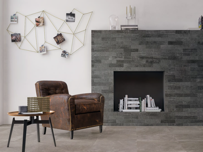 BRIK BACK ANTHRACITE - Porcelain stoneware wall/floor tiles _ CERAMICHE KEOPE
