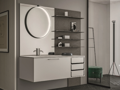 CARTABIANCA - Single laminate vanity unit with drawers _ Cerasa