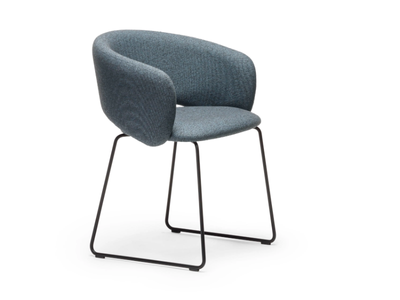 BEL SL - Sled base fabric chair with armrests _ CHAIRS & MORE