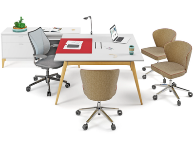 ACCADEMIA - Wooden meeting table with cable management _ Cider Edition