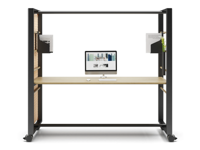 C-BASE - Height-adjustable sectional office desk with casters _ Cider Edition