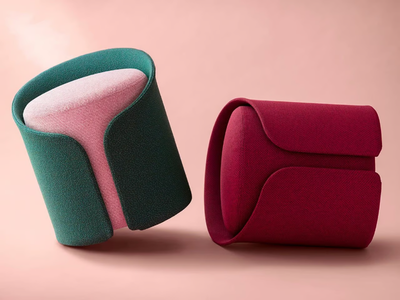 CARDIGAN - Round fabric pouf _ Cider Edition