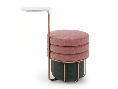 CUP CAGE - Round fabric pouf _ Cider Edition