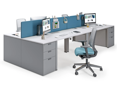 DELTA SLIM - Sectional multiple office desk with shelves _ Cider Edition