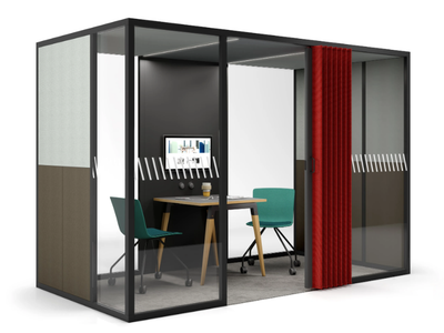 FLEXCAB - Acoustic meeting pod with built-in lights _ Cider Edition