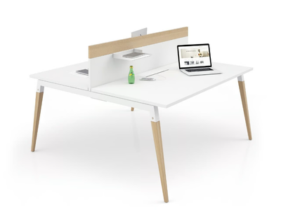 GOOD WOOD - Multiple wooden office desk with desk screens _ Cider Edition