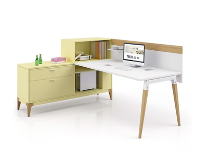 GOOD WOOD - Rectangular office desk with shelves _ Cider Edition