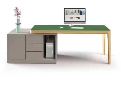 I-LAND - Rectangular executive desk with shelves _ Cider Edition