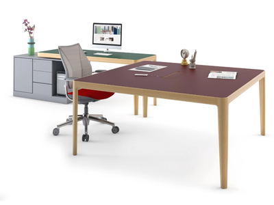 I-LAND - Square meeting table with cable management _ Cider Edition