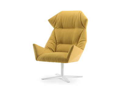 PRISMA 1673 PO B17G - Wing fabric armchair with 4-spoke base high-back _ Cizeta