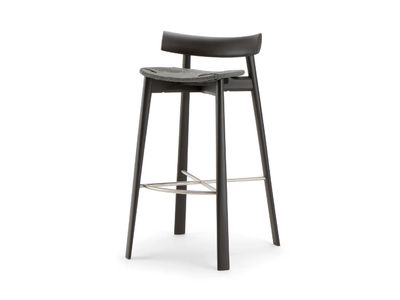 REMO - High straw stool with footrest _ Cizeta