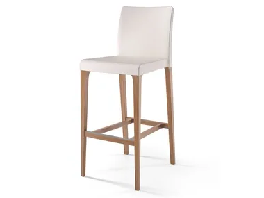 ZOE - High leather stool with back _ Cizeta