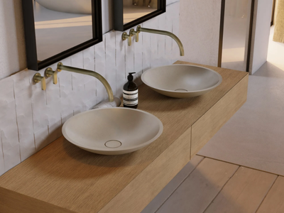 COCOON BOWL 1.1 - Countertop round Solid Surface washbasin _ COCOON
