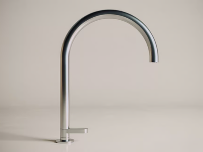 JP 16 - Countertop hydroprogressive 1 hole stainless steel washbasin tap _ COCOON