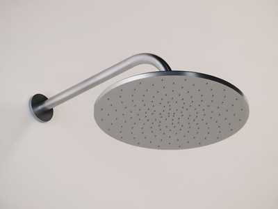 JP 30 - Wall-mounted round stainless steel overhead shower with arm _ COCOON