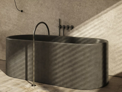 JP BATH - Freestanding oval natural stone bathtub _ COCOON