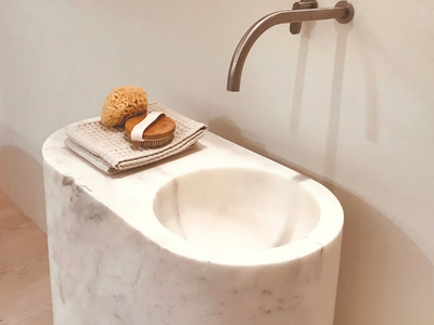 JP COLUMN - Freestanding marble washbasin _ COCOON