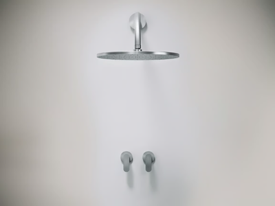 JP SET 20 - 3 hole stainless steel shower set with overhead shower _ COCOON