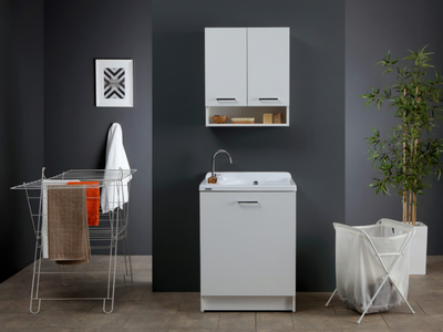 ACTIVE WASH - Sectional ceramic laundry room cabinet with sink _ COLAVENE
