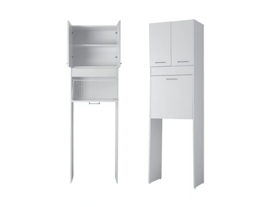BRAVA 1 - Tall chipboard laundry room cabinet with laundry container for washing machine _ COLAVENE