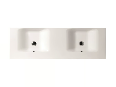 CENTO - Double rectangular ceramic washbasin _ COLAVENE