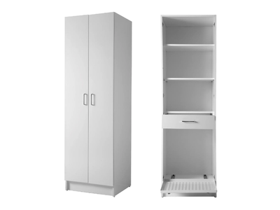 COLF 5 - Tall chipboard laundry room cabinet with drying rack _ COLAVENE