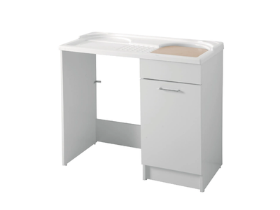 DUO - Chipboard laundry room cabinet with laundry container for washing machine _ COLAVENE