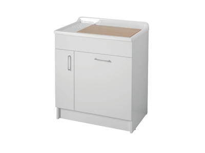 LINDO - Chipboard laundry room cabinet with laundry container _ COLAVENE