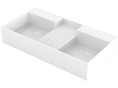 NOBU - Countertop double rectangular washbasin _ COLAVENE