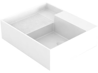 NOBU - Countertop rectangular single ceramic washbasin _ COLAVENE