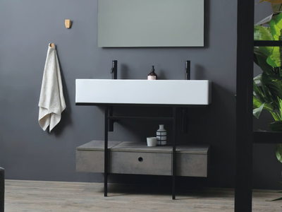 NOBU - Double wooden console sink with drawers _ COLAVENE