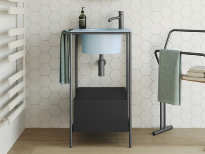 PILOTÌ - Stainless steel vanity unit with chipboard drawer _ COLAVENE
