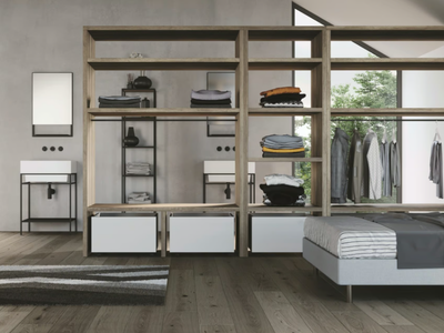 SMARTOP - COMPOSITION 8 - Sectional melamine-faced chipboard laundry room cabinet _ COLAVENE
