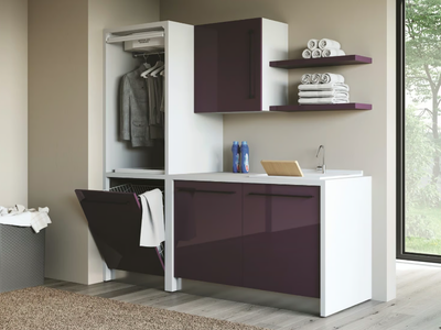 SMARTOP - COMPOSITION 9 - Sectional melamine-faced chipboard laundry room cabinet with sink _ COLAVENE